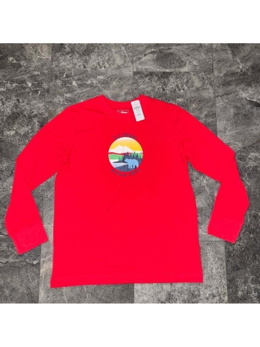 L.L. Bean Red Long Sleeve Shirt Kids Size XL 18 NWT